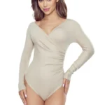 elegantiškas bodis ilgomis rankovėmis cortina juoda 1