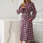 ilgas moteriškas languotas chalatas "roxy"