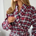 ilgas moteriškas languotas chalatas "roxy"