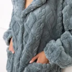 Šiltas moteriškas chalatas su kapišonu "grethen"