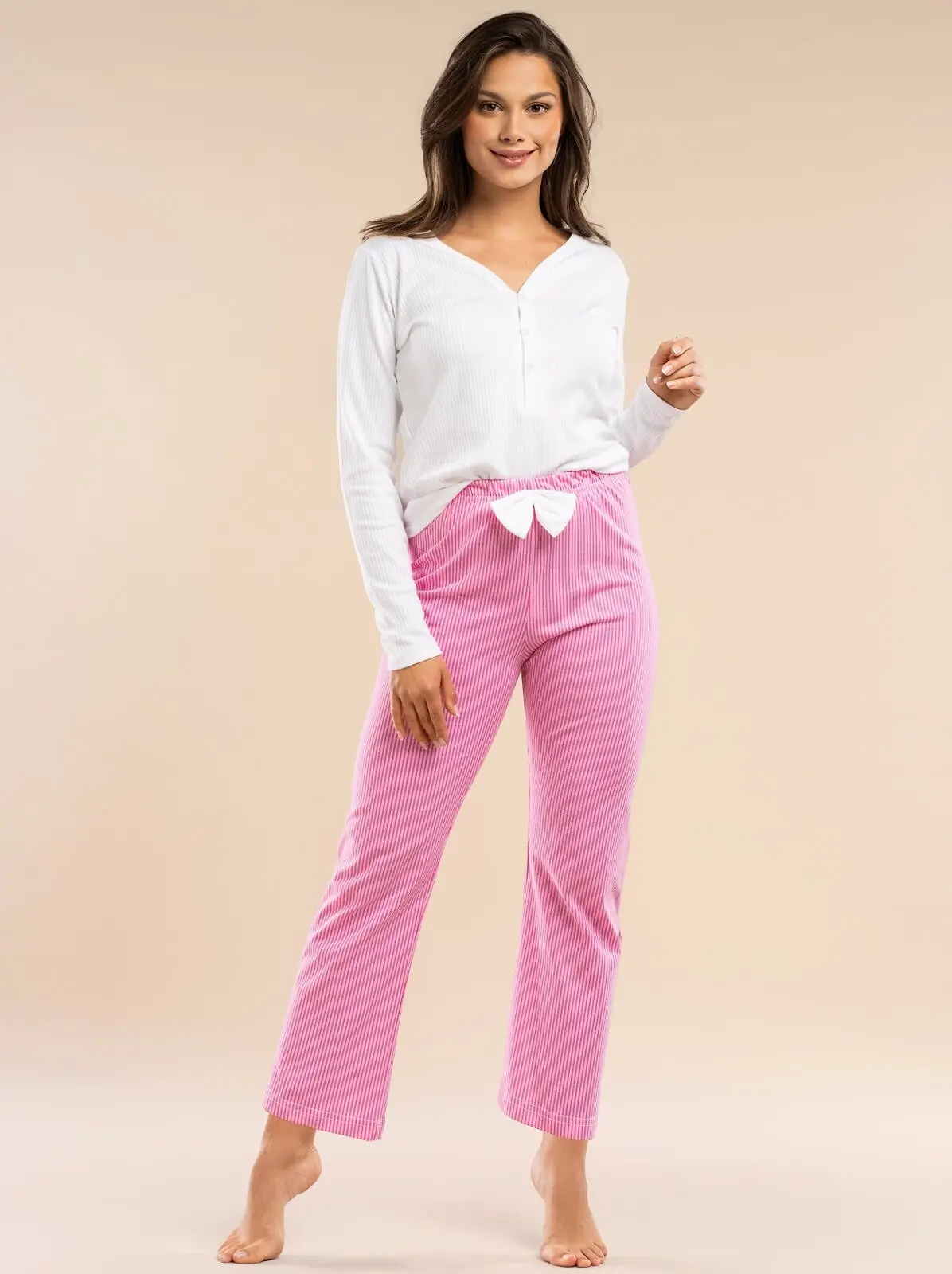 medvilninė moteriška pižama ilgomis rankovėmis „beauty dream“