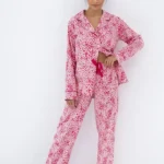 moteriška flanelinė pižama ilgomis rankovėmis „giulia hearts“