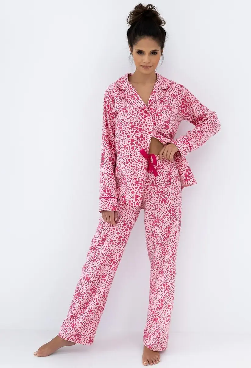 moteriška flanelinė pižama ilgomis rankovėmis „giulia hearts“