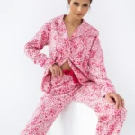 moteriška flanelinė pižama ilgomis rankovėmis „giulia hearts“