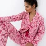 moteriška flanelinė pižama ilgomis rankovėmis „giulia hearts“