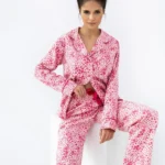 moteriška flanelinė pižama ilgomis rankovėmis „giulia hearts“