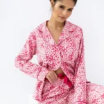 moteriška flanelinė pižama ilgomis rankovėmis „giulia hearts“