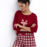 moteriška kalėdinė medvilninė pižama „elia“