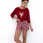 moteriška kalėdinė medvilninė pižama „elia“