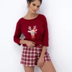 moteriška kalėdinė medvilninė pižama „elia“