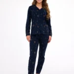 moteriška kalėdinė medvilninė pižama „gold“