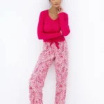 moteriška medvilninė pižama ilgomis rankovėmis „landry heart dream“