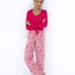 moteriška medvilninė pižama ilgomis rankovėmis „landry heart dream“