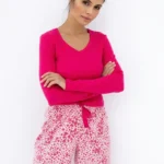 moteriška medvilninė pižama ilgomis rankovėmis „landry heart dream“