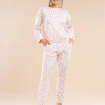 moteriška medvilninė pižama ilgomis rankovėmis „morning whisper“