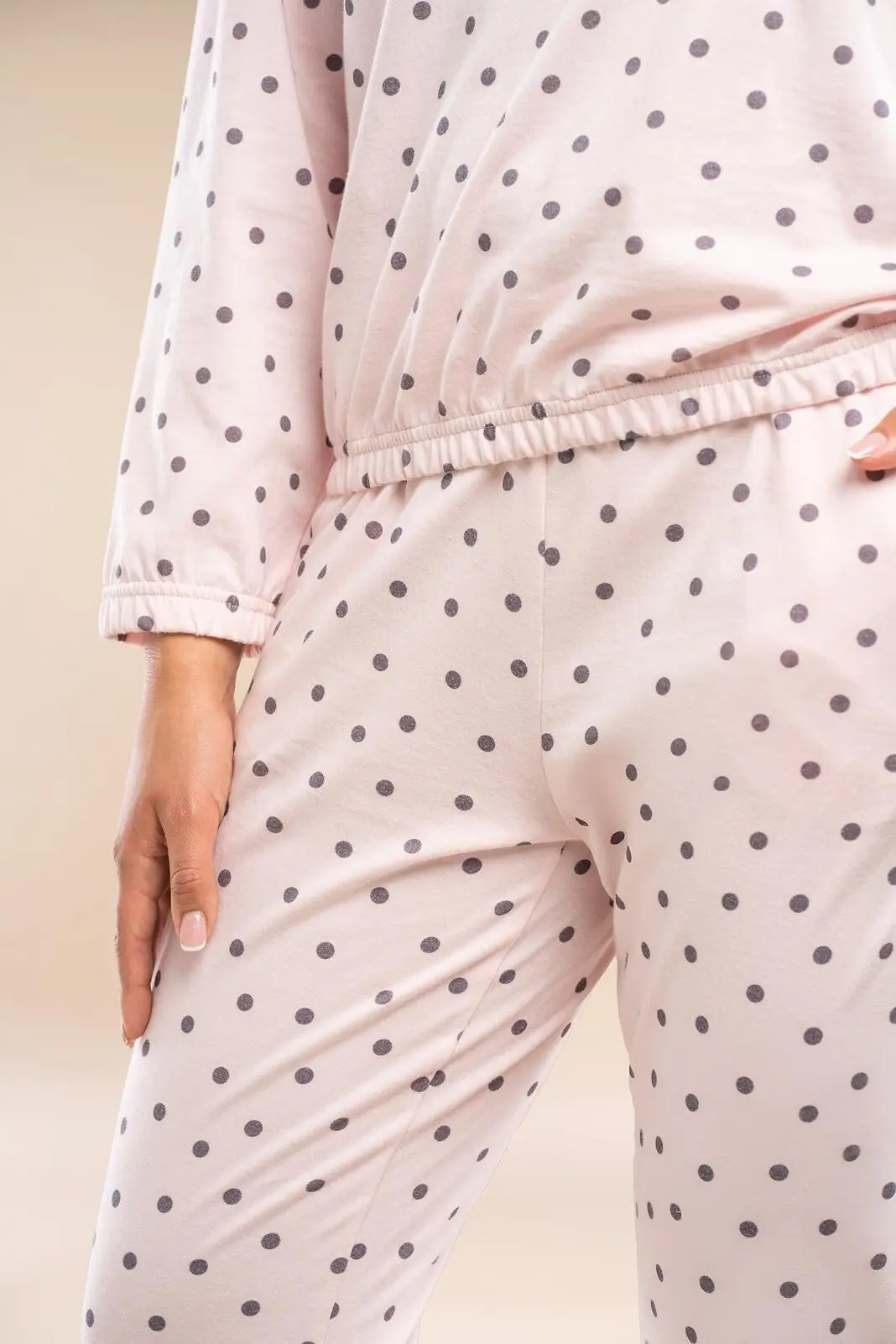 moteriška medvilninė pižama ilgomis rankovėmis „morning whisper“