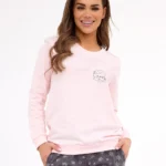 moteriška medvilninė pižama ilgomis rankovėmis „snow“