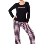 moteriška medvilninė pižama languotom kelnėm „sleep long“