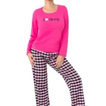 moteriška medvilninė pižama languotom kelnėm „sleep long“
