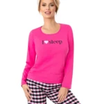 moteriška medvilninė pižama languotom kelnėm „sleep long“