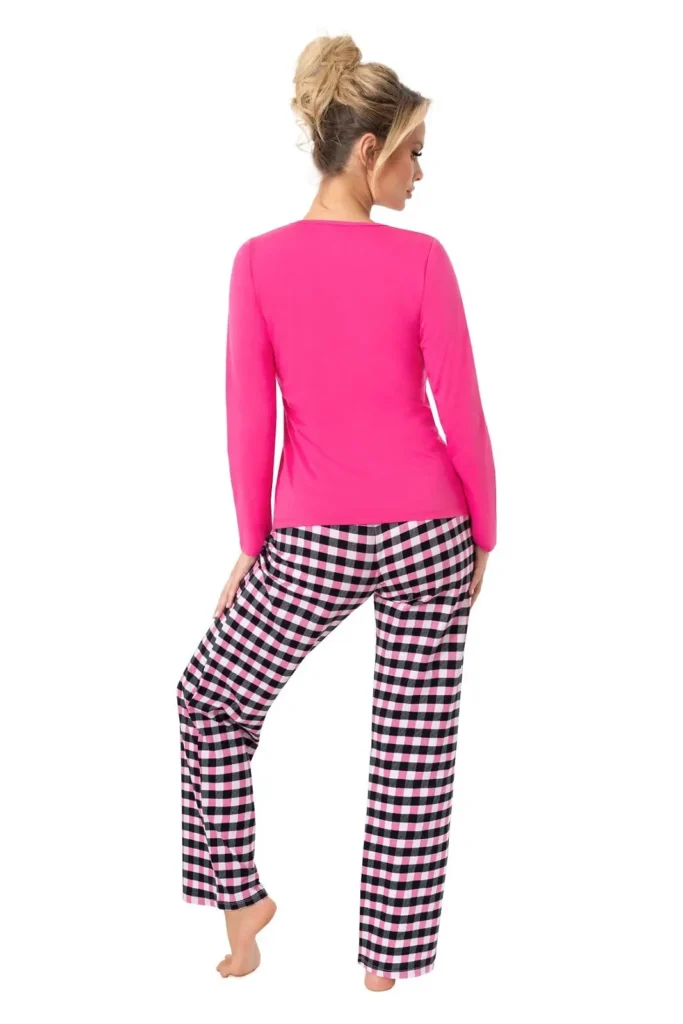 moteriška medvilninė pižama languotom kelnėm „sleep long“