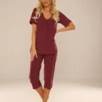 moteriška pižama trumpomis rankovėmis „elora“