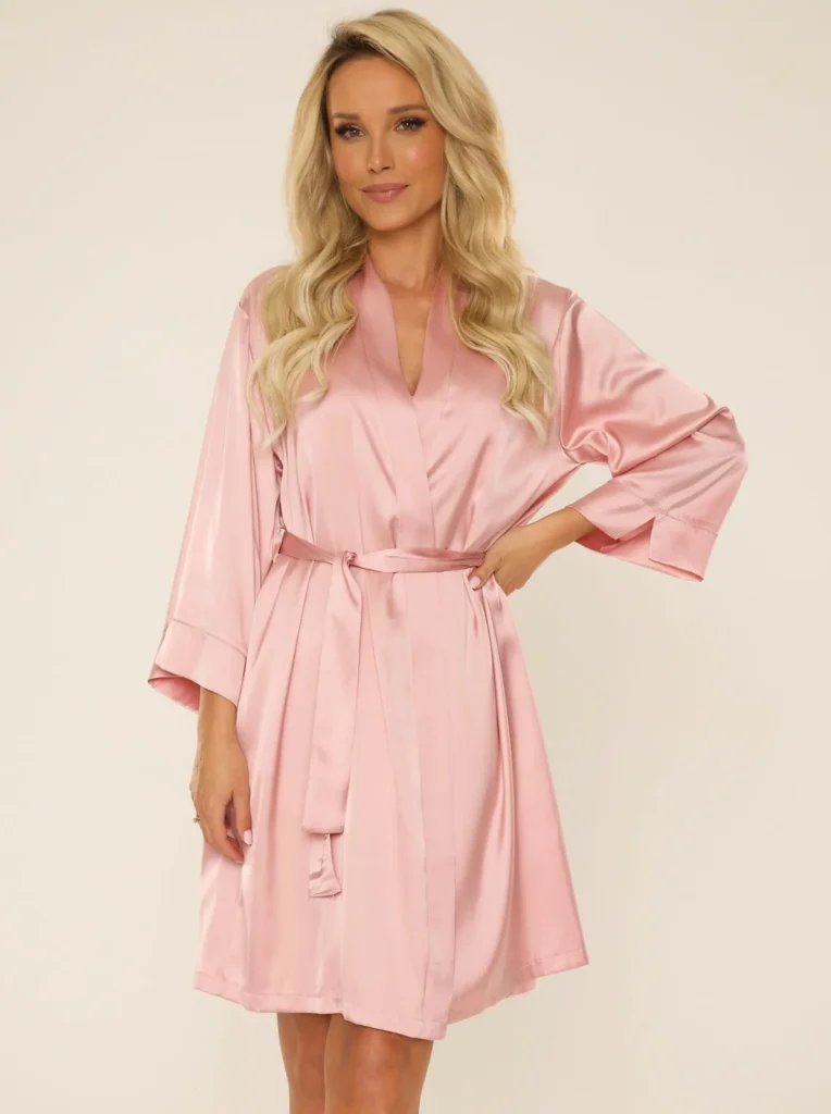 blizgantis satino chalatas kordelija s, bordo