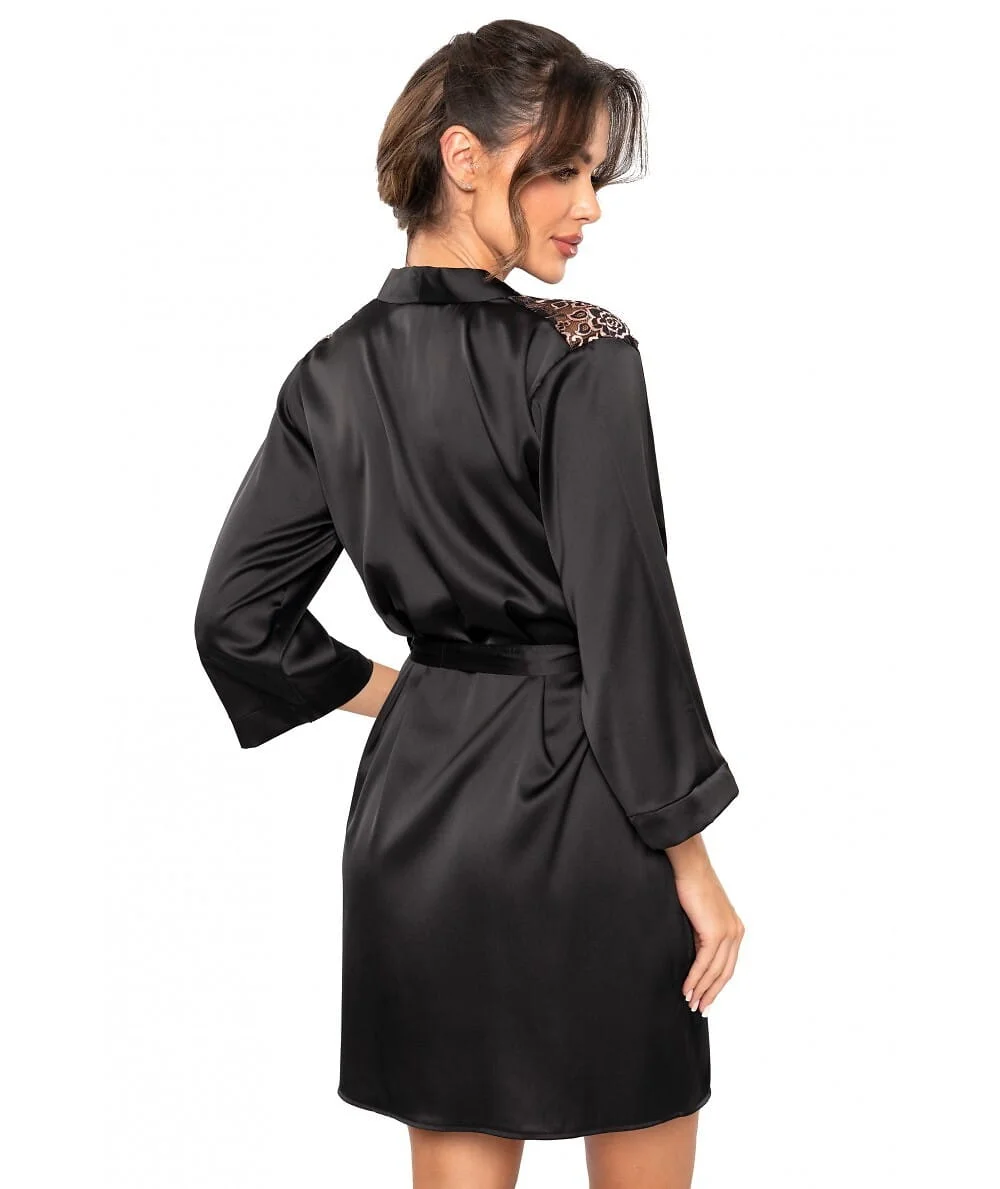 satininis chalatas sabrina su nėriniais