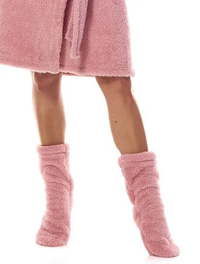 Šiltos pliušinės kojinės šlepetės moterims